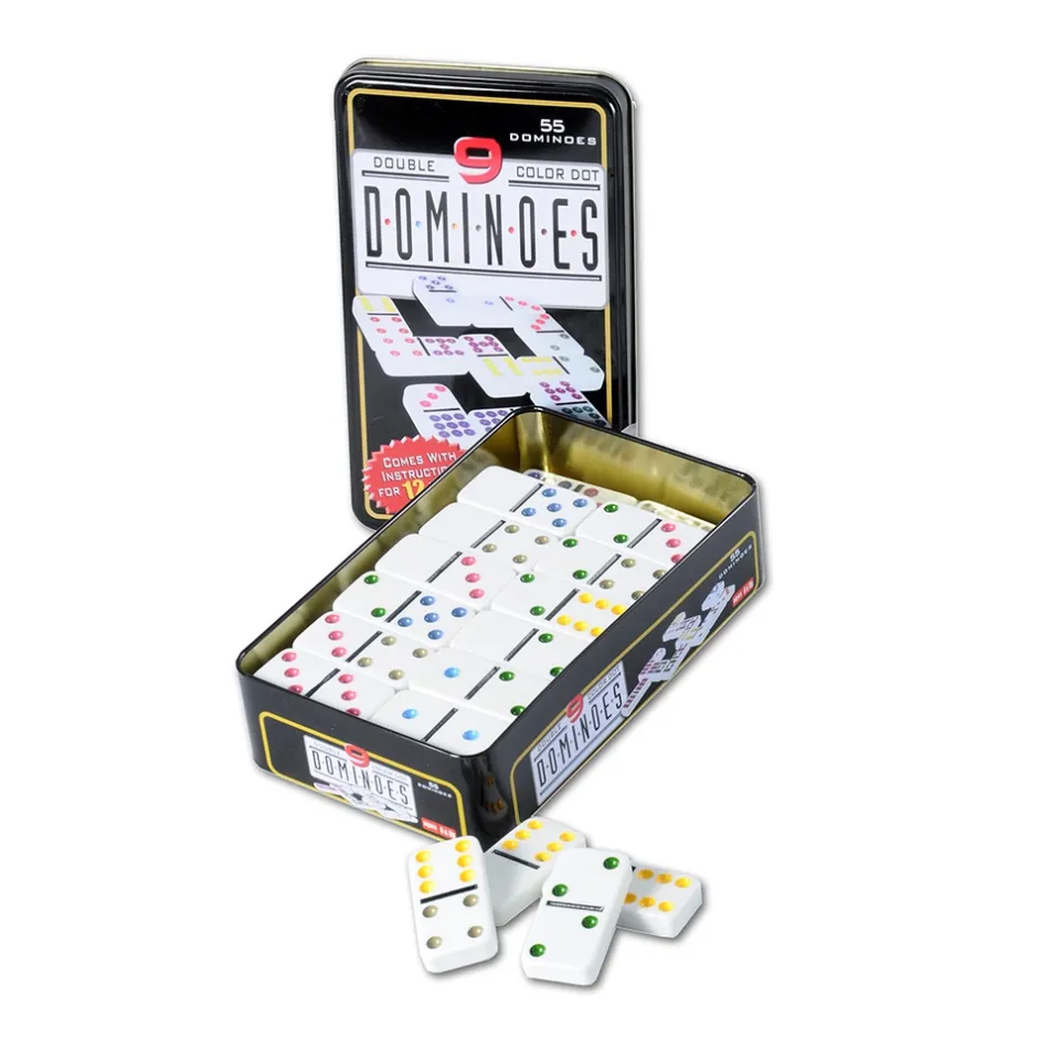 domino_double__colour_tinbox_0.webp Longfield Games Klassiska | Domino Double 9 Colour Tinbox